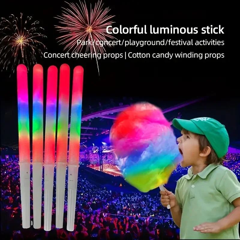 Cotton Candy Cone - 10/30 Stück LED-Zuckerwatte-Sticks mit mehreren Blinkmodi,