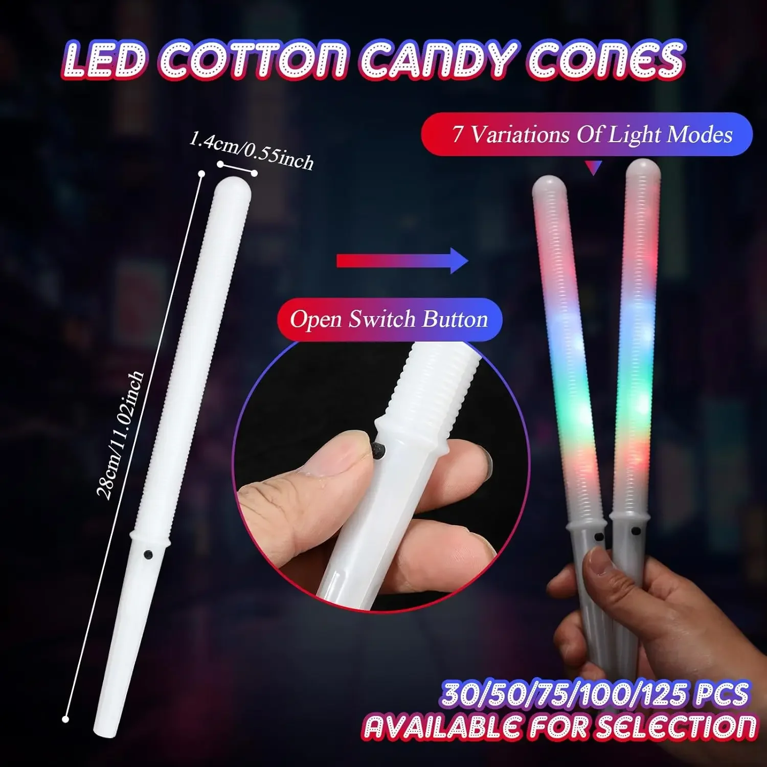 10/30 Stück LED-Zuckerwatte-St – Cotton Candy Cone Bewertung und Preis
