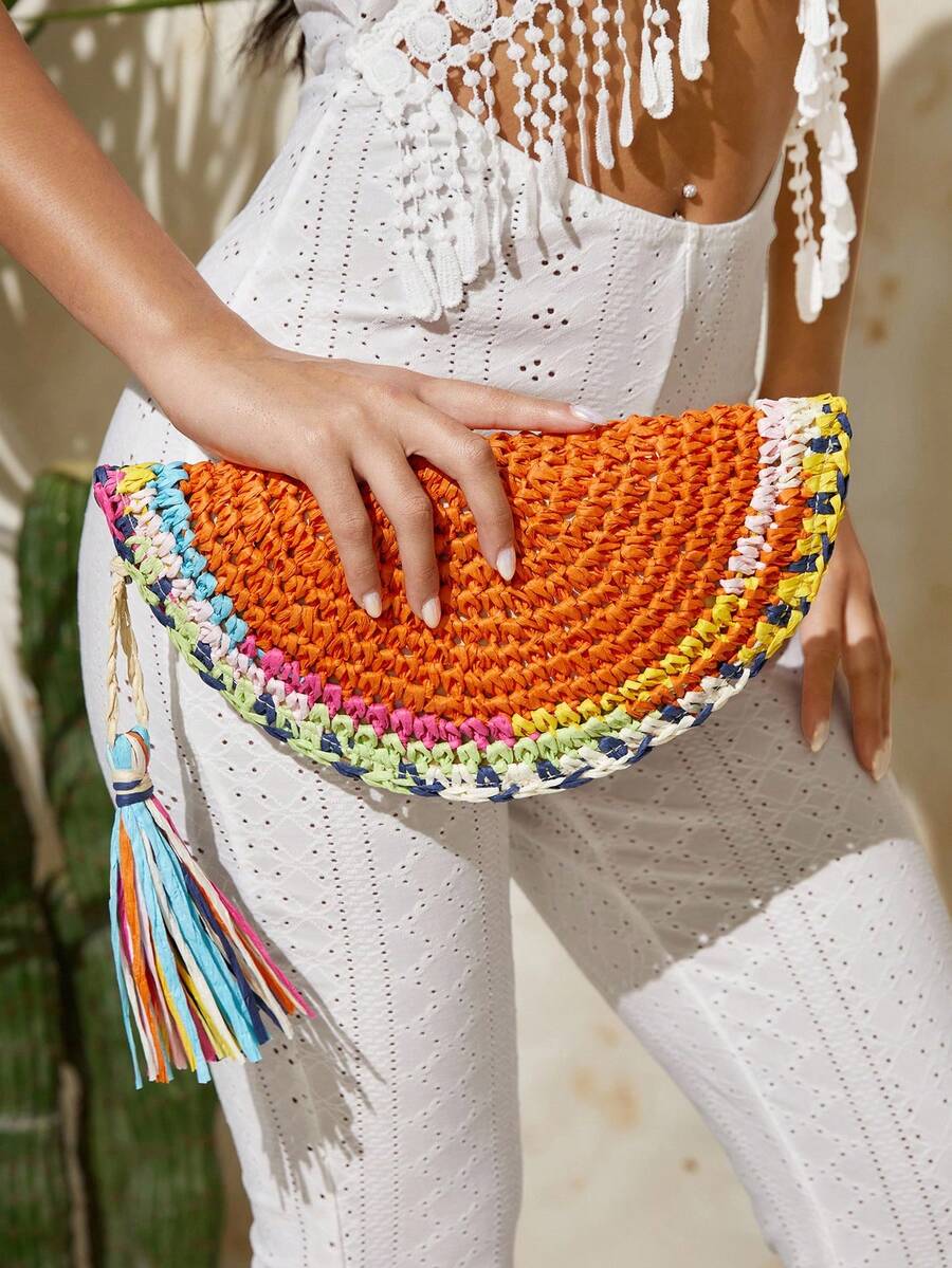 Damen-Clutches, Strohtasche, B – Paper Straw Color Bewertung und Preis