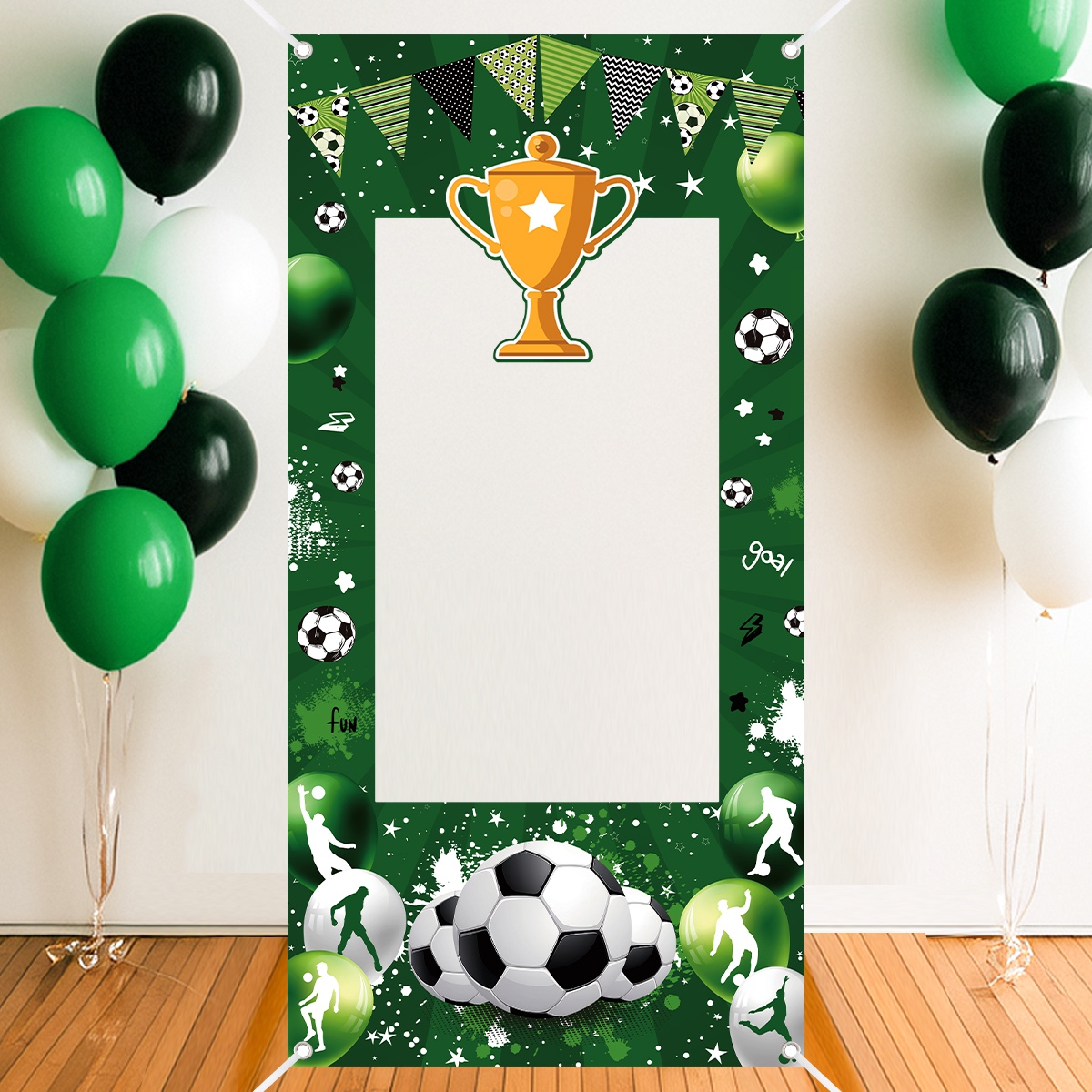 1pc Grün Fußball Dekorative Ph – Photo Booth Frame Bewertung und Preis