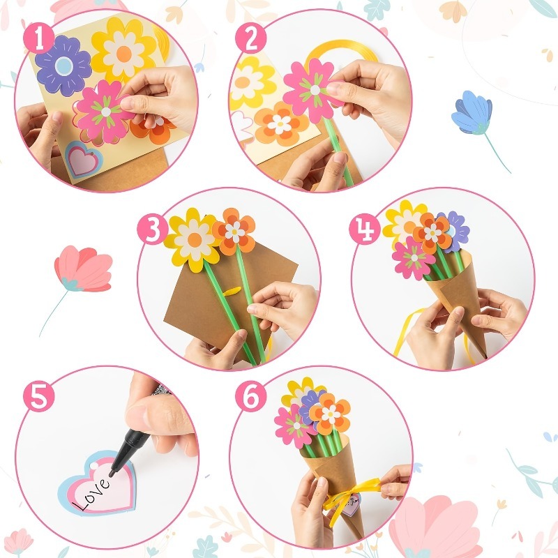 100-teiliges DIY-Blumenstrauß- – Papercraft Supply Ribbon Bewertung und Preis