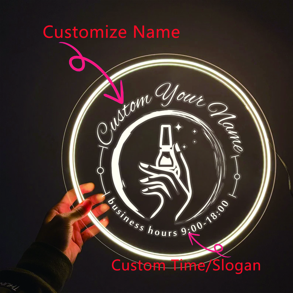 1PC Runde Form Nail art Thema  – Neon Sign Party Bewertung und Preis